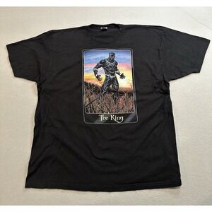 Marvel Black Panther Graphic T-Shirt Tultex XXL Men's Black Short Sleeve